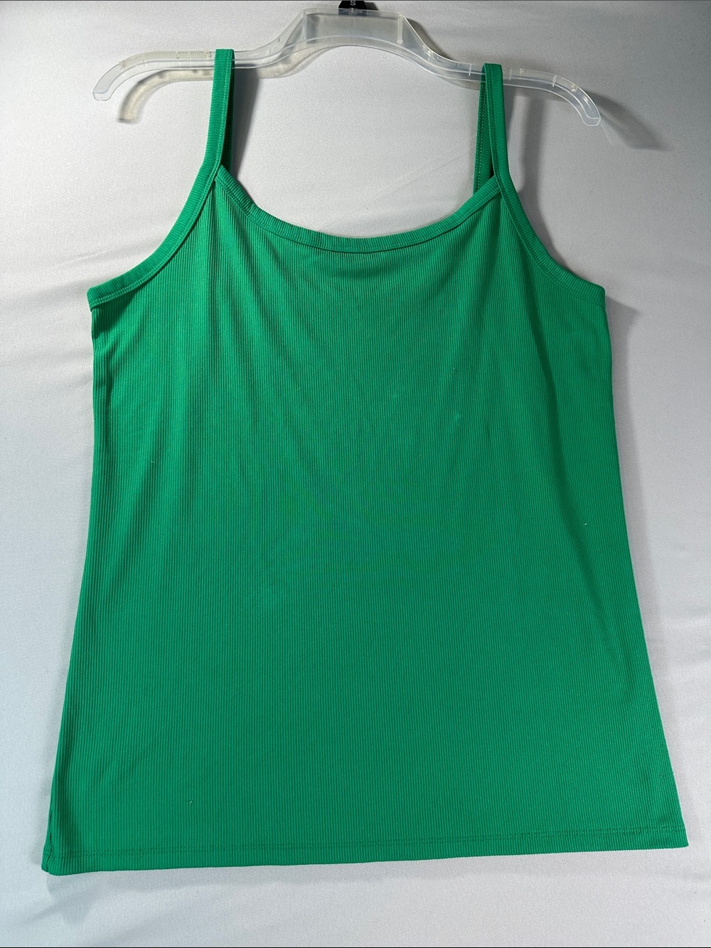 Women’s Green Tank Top XXL Ribbed Camisole Sleeveless Boho